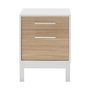 Hanah Home Kmd-1411-Mb-1 Mesilla de Noche Roble y Blanco 45x60x45 cm Tablero de Partículas Melamina